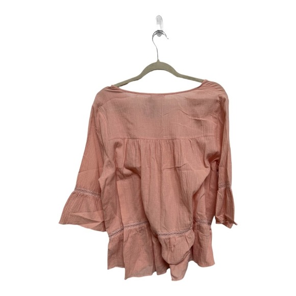 Hailey & Co Blush Pink Long Sleeve Boho Peasant Top Blouse NWT Size Large - Picture 4 of 7
